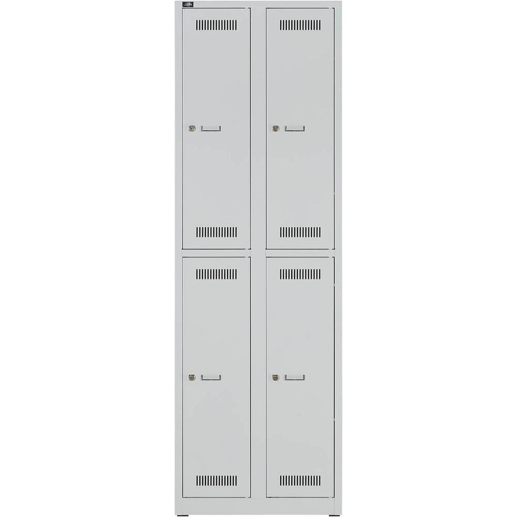 BISLEY LIGHT Spind lichtgrau GL06D2245, 4 Schließfächer 60,0 x 50,0 x 185,0 cm