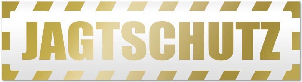 Kiwistar Jagtschutz gestreift Magnetschild Schild magnetisch - 60cm Gold - Magnetfolie für Auto PKW Kfz