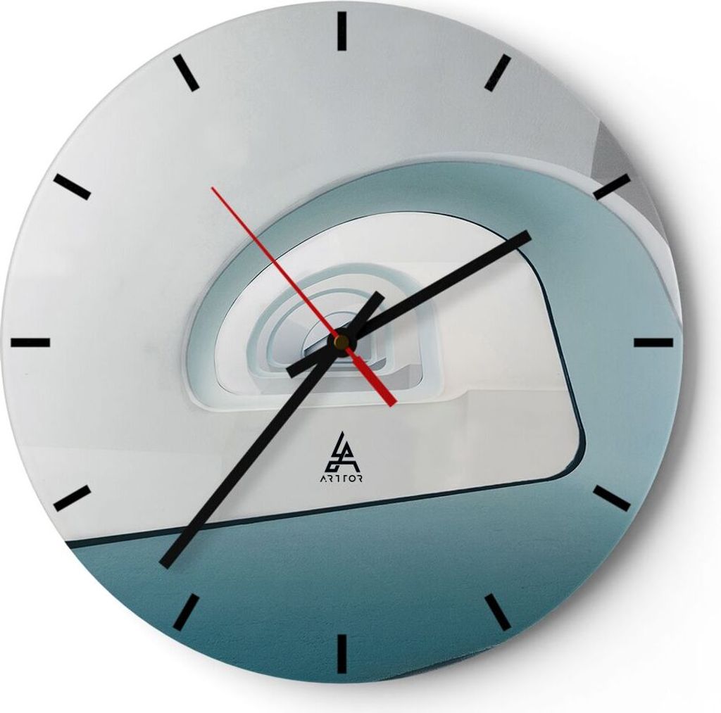 Wanduhr - Rund - Glasuhr - Dreidimensional Modern Spirale - 30x30cm - Schleichendes Uhrwerk - Lautlos - zum Aufhängen bereit - Dekoration Modern -...