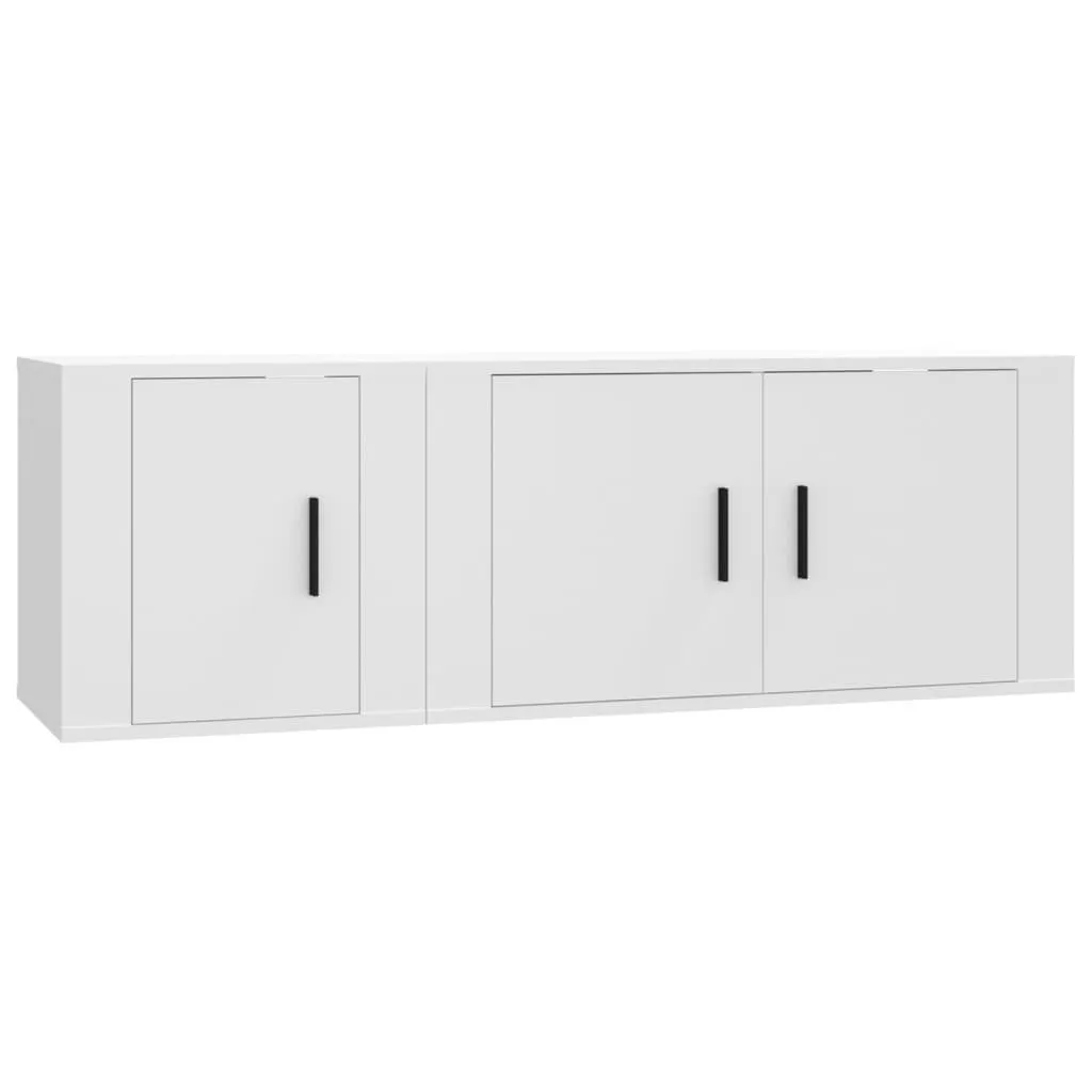 SYFAX Mobile TV Bianco Multistrato 2 Pezzi | Soluzione Salotto Minimal