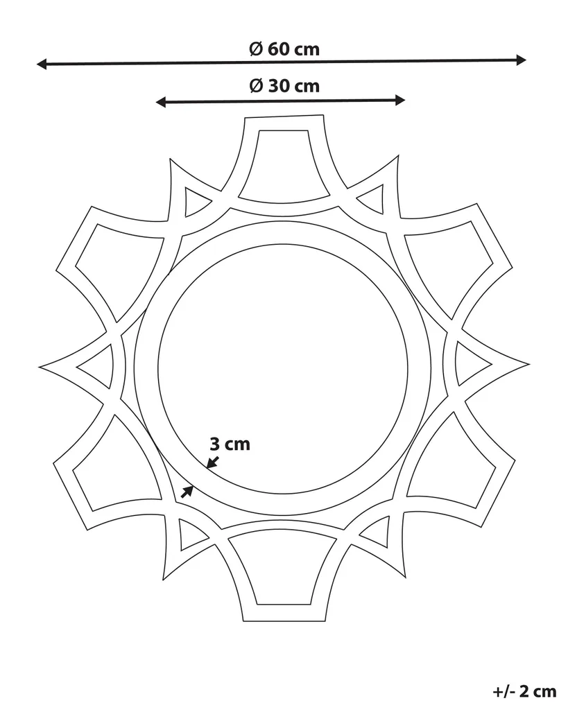 Miroir mural lumineux sapin MDF ø 60 cm BELIANI rond fait main bois