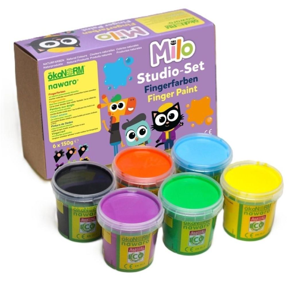 ökoNorm Fingerfarben nawaro, 6er Set "Milo"- schwarz, Produktbild 