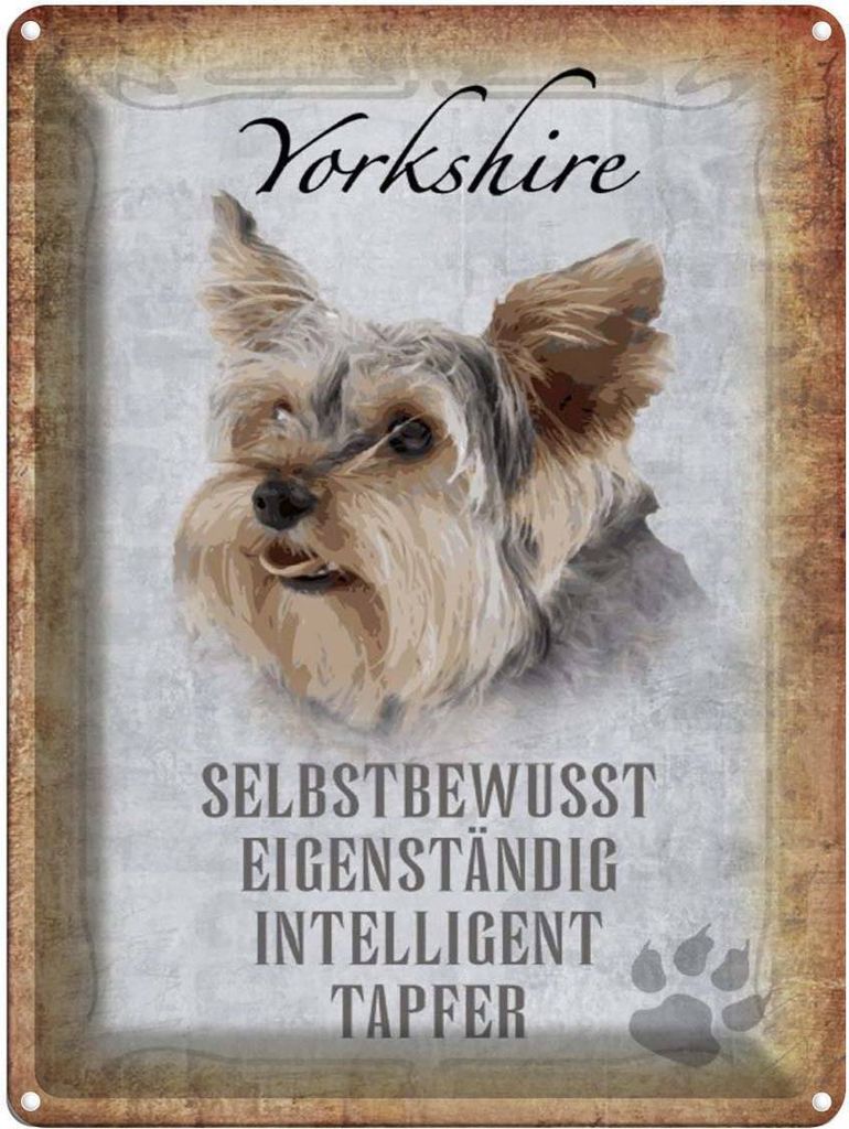 vianmo Blechschild 40x30 cm Yorkshire Hund
