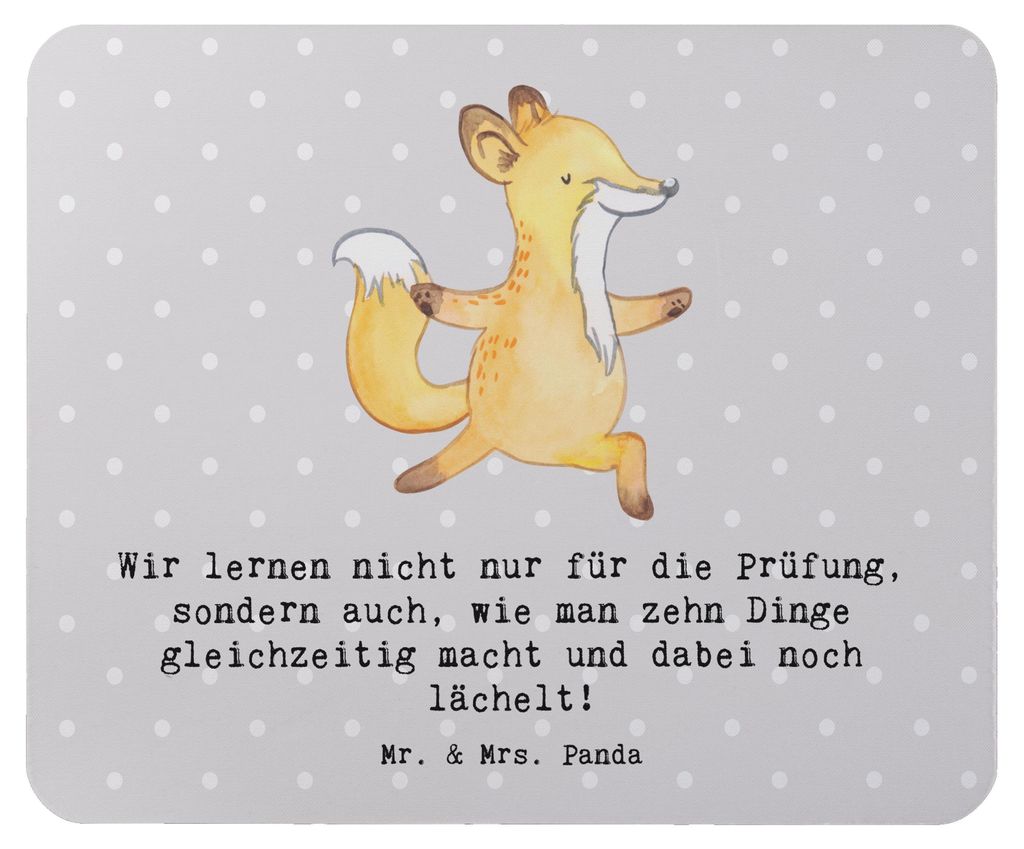 Mr. & Mrs. Panda Mouse Pad Auszubildende Lächeln - Grau Pastell - Geschenk, Beruf, personalisierte Geschenke, mousematte, Berufserfahrung, Lernen,...