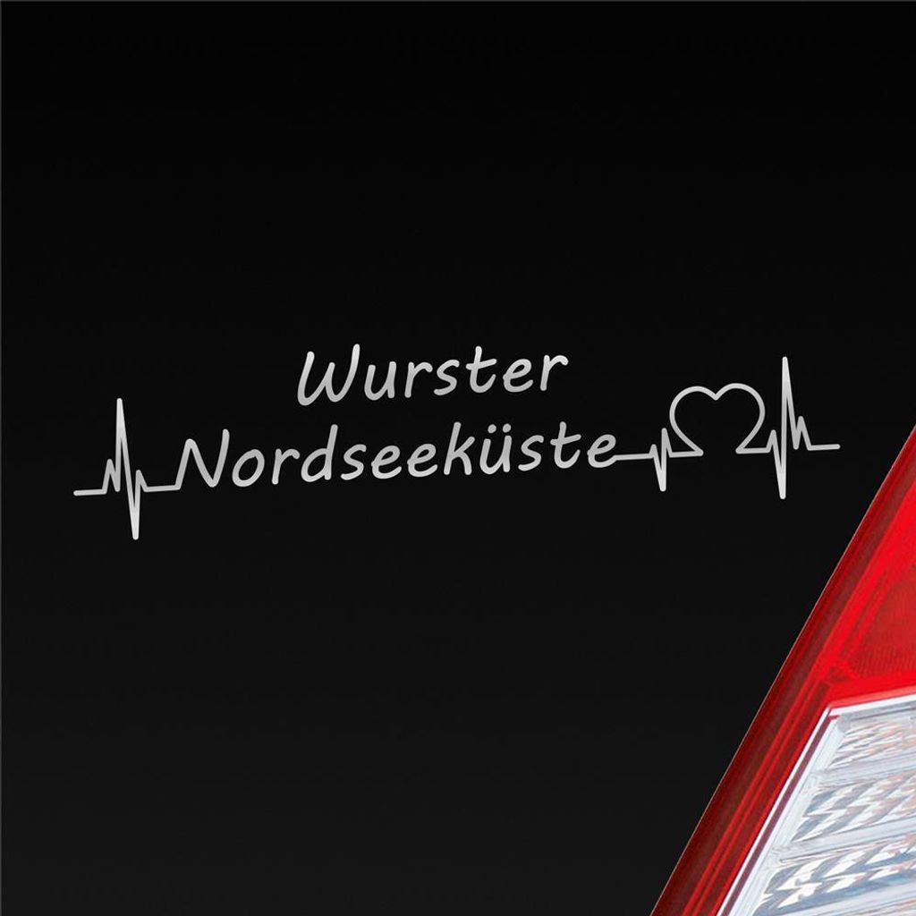 Auto Aufkleber Wurster Nordseeküste 19x5 cm Silber Sticker Heckscheibenaufkleber
