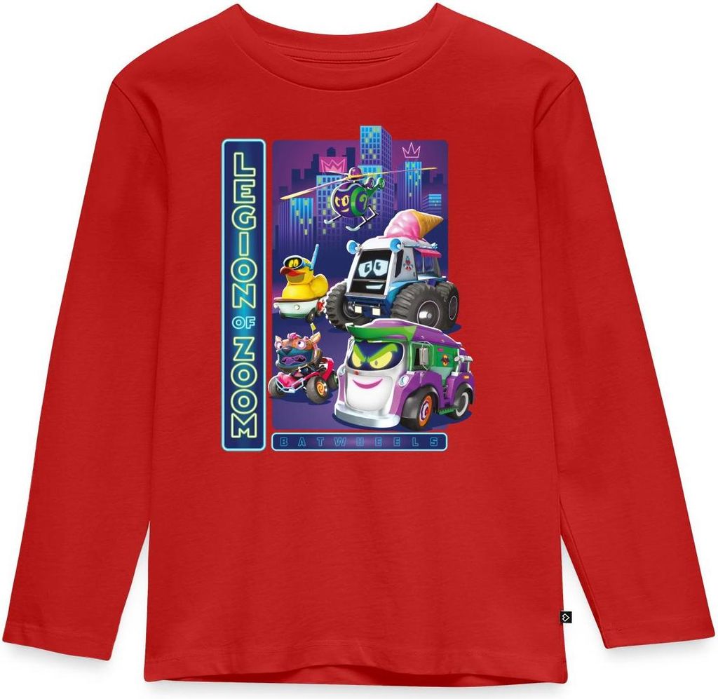 Spreadshirt Batwheels Bösewichte Legion Of Zoom Kinder Premium Langarmshirt, 98/104 (2 Jahre), Rot