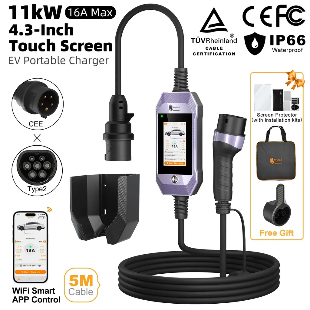 Chargeur 11 kW intelligent Type 2 Violet pilotable par Smartphone - 2