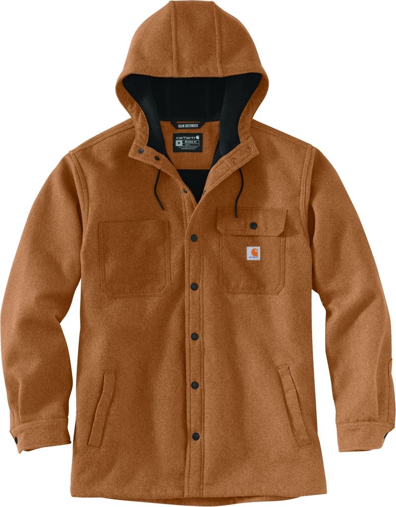 Carhartt Herren Hemdjacke Rain Defender Heavyweight, Oiled Walnut - Braun Meliert, S