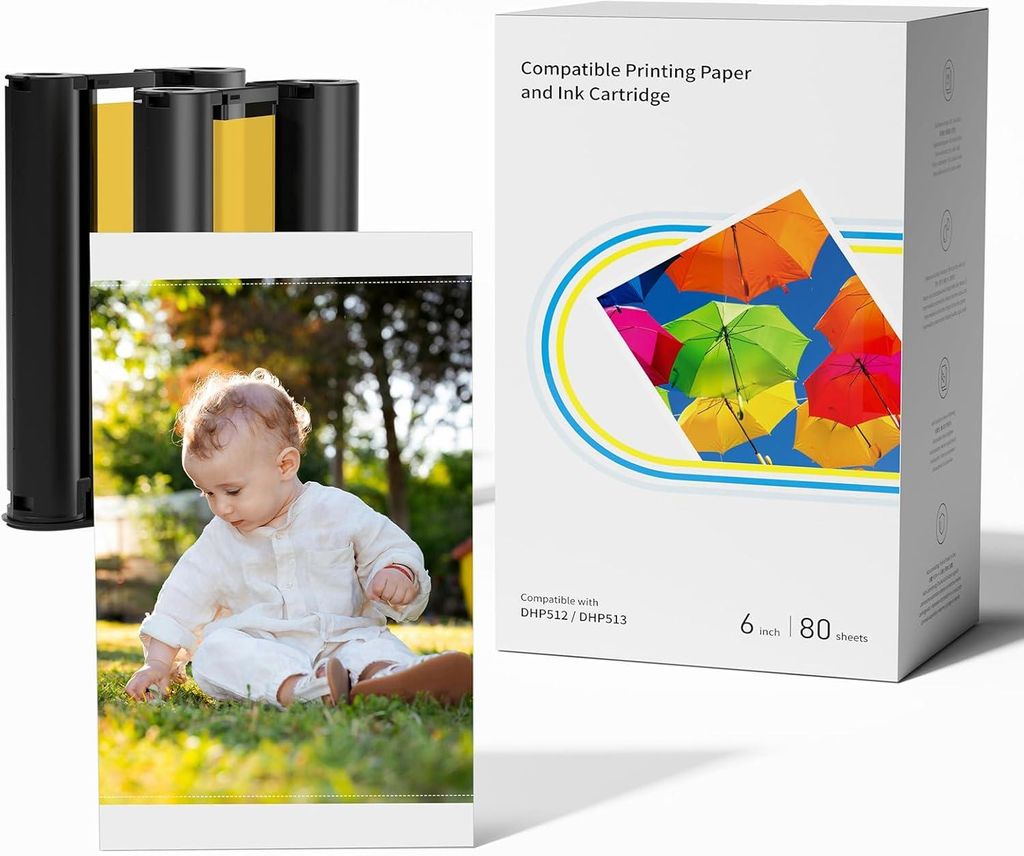 Liene Amber 80 Blatt 4"x6" Fotopapier + 2 Farbbänder, Produktbild 