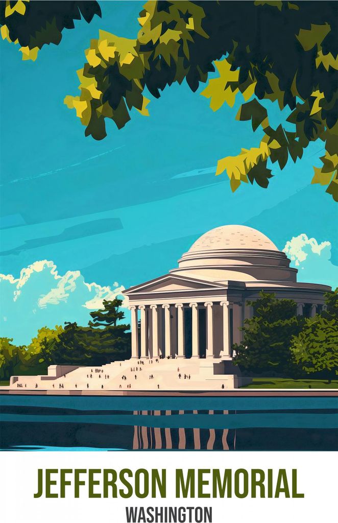 Plakat 53x81cm Jefferson Memorial, Washington