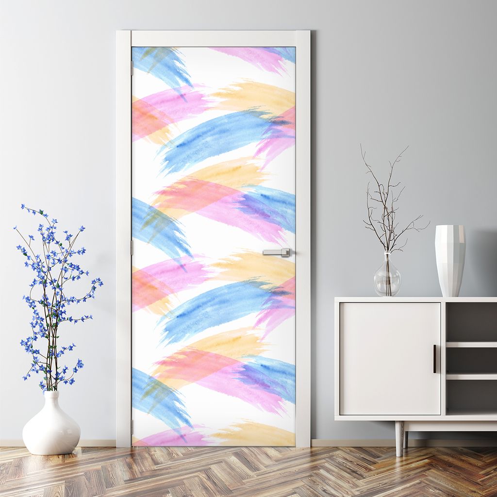 Dekorative Türaufkleber selbstklebend Klebefolie Dekorfolie Türtapete Indisches Muster 70 x 200 cm