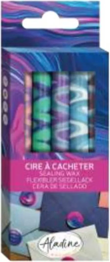 Crayons de cire Aladine Boréal Aurora, 5 pièces effet marbré unique