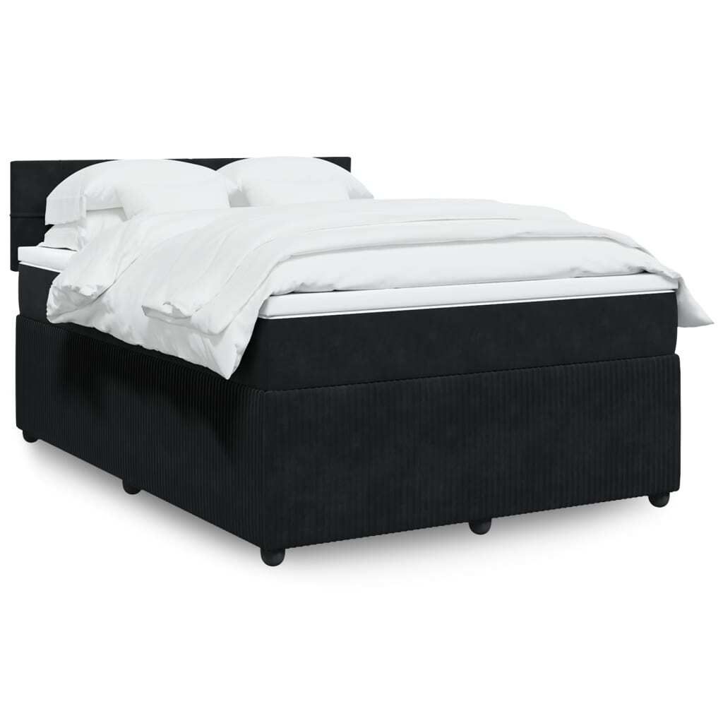 "2026 Promotion" Boxspringbett mit Matratze - Schwarz - 160x200 cm - Samt - Polsterbett CC15092