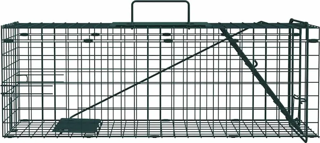 Piège à Animaux vidaXL avec Mécanisme Haute Sensibilité en Acier Vert