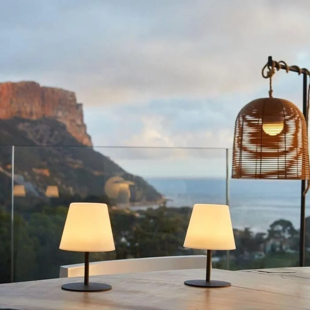 Lampe de table LED sans fil dimmable TWINS Grise - Pack de 2 petits formats