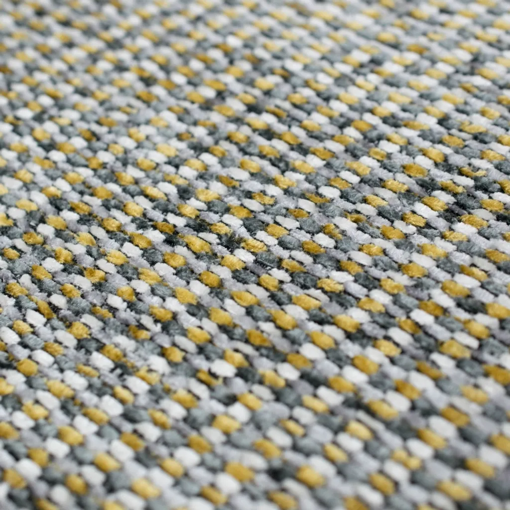 Tapis naturel gris reflets dorés - Texture douce et tissage résistant