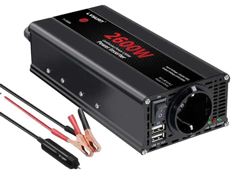 Convertisseur 12v 220v voiture 2600W avec double port USB PH-2600