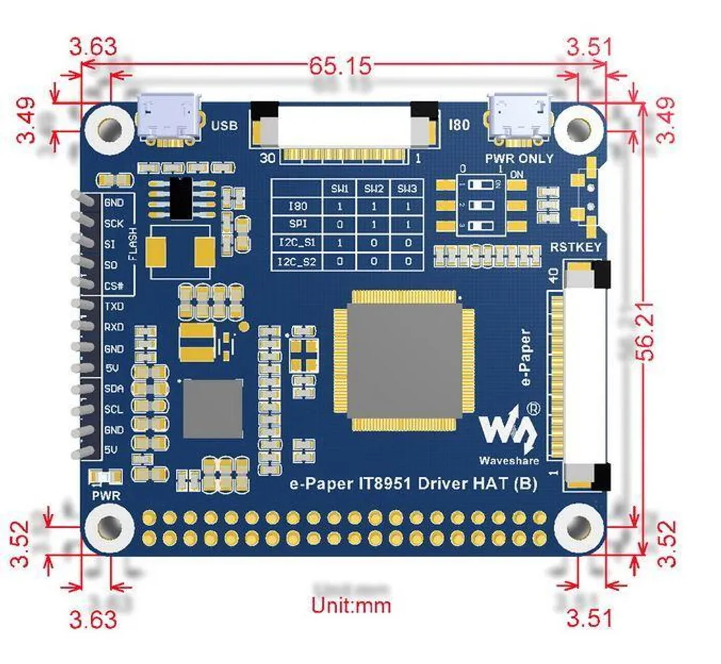 Écran ePaper 7.8 pouces sans Reflets pour Projets Raspberry Pi Autonomes - 7