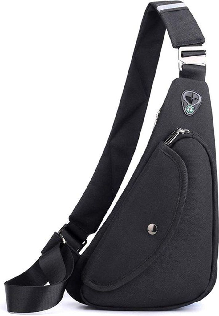 Outdoor-Sporttas für Herren, schwarz, elegant, schmaler Rucksack
