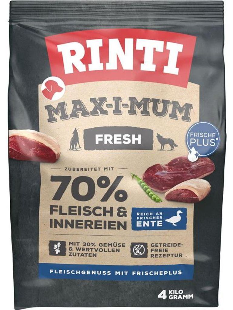 RINTI Max-i-Mum Ente 4 kg, Adult, jede Rasse, Ente, 4 kg Produktbild 