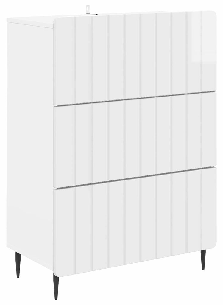 Schubladenschrank Hochglanz Weiß 66 x 34,5 x 92 cm - Kommoden DE2172