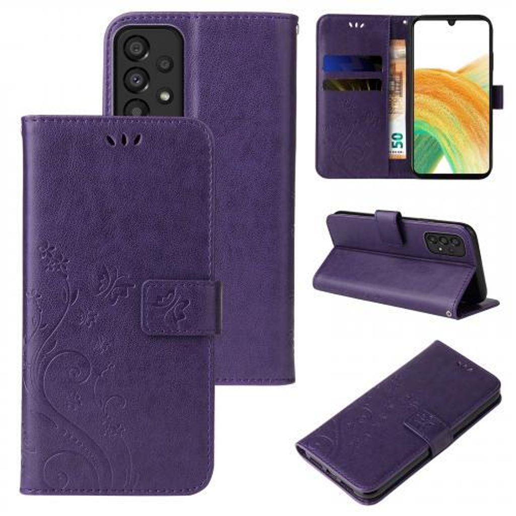 Kunstleder Flip-Hülle Floral für Samsung Galaxy A33 5G - Produktbild 