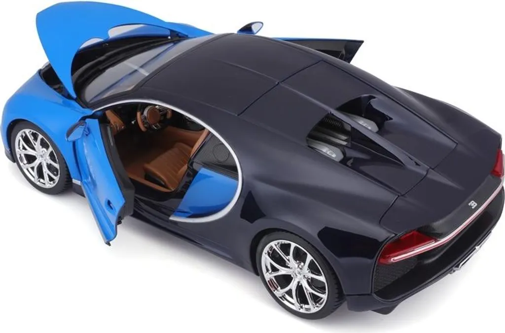 Bugatti Chiron Bburago 1:18 Plus Bleue - Finitions Détails et Portes Ouvrantes - 23