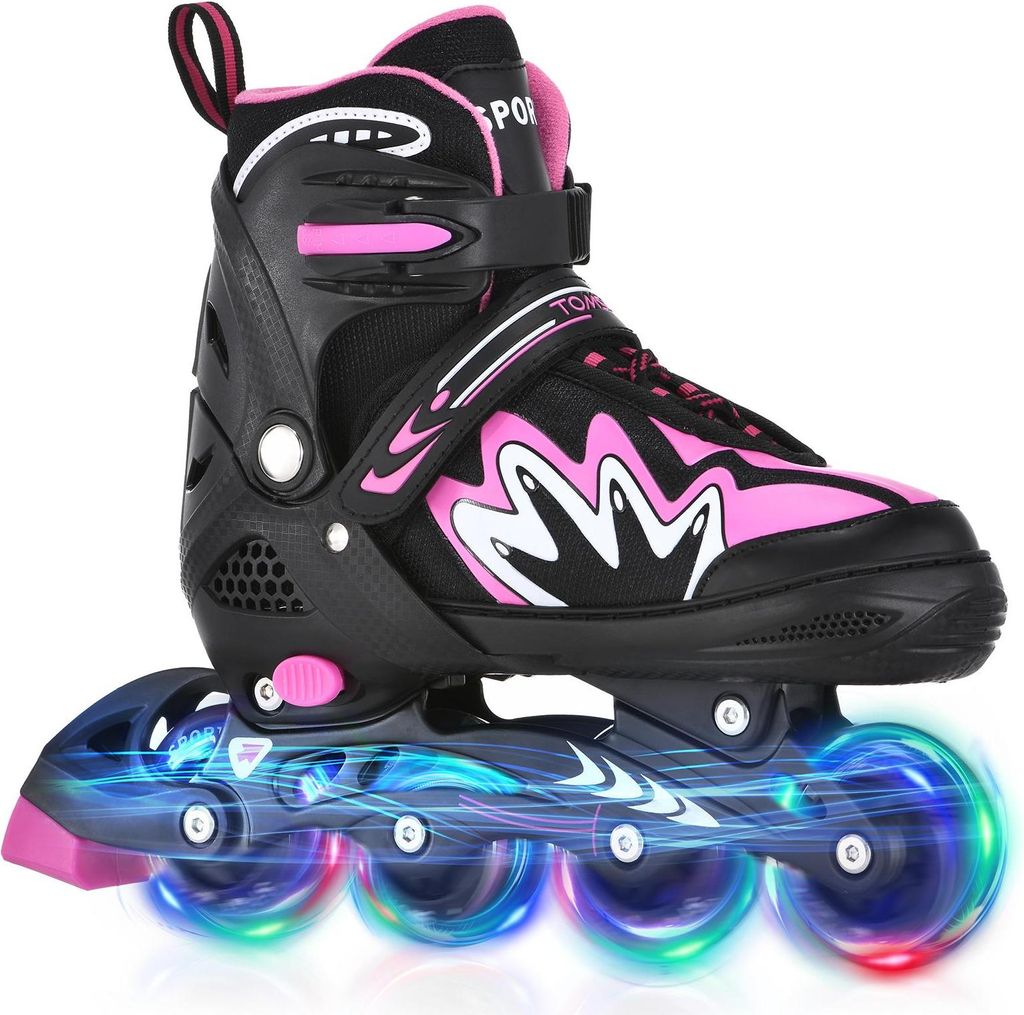 Roller Blades Kids Adjustable Roller Skates mit Light-Up Wheels Secure Triple Closure System für Mädchen Boys Toddler Smooth Quiet Rollerblades