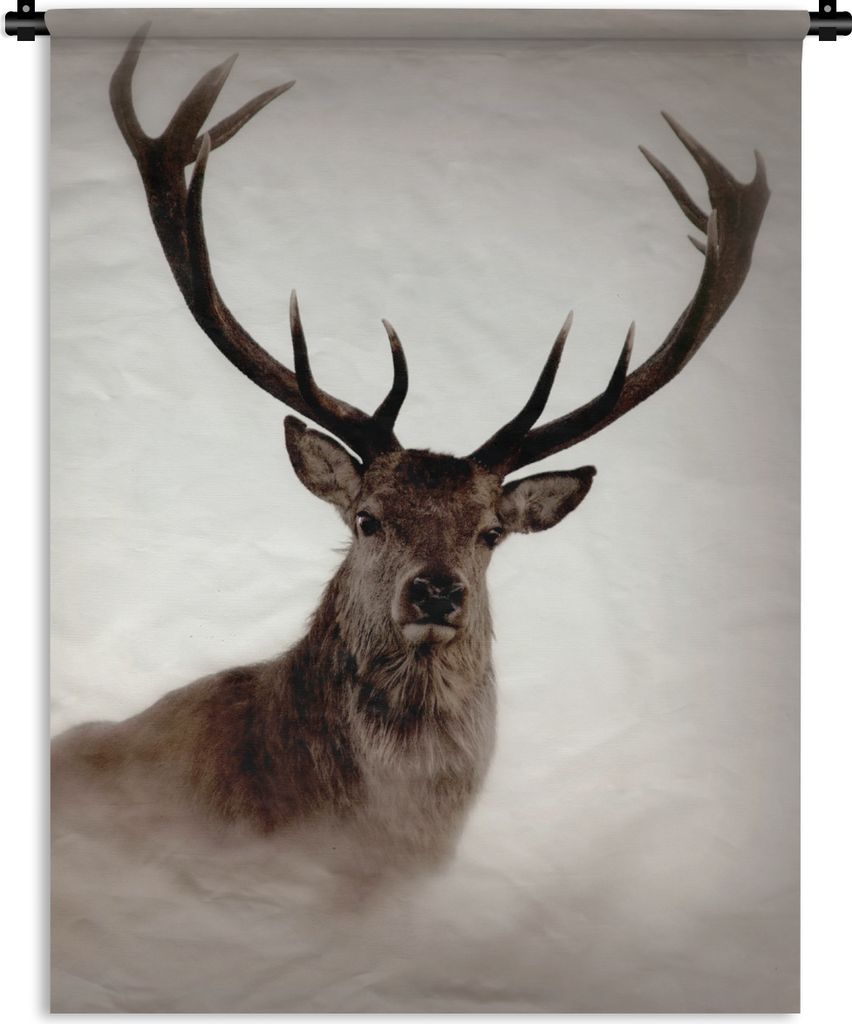 MuchoWow Wandteppich Wandbehang Hirsche - Geweihe - Tiere 120x160 cm Tapisserie Dekoration Wandtuch - Wohnzimmer - Moderne