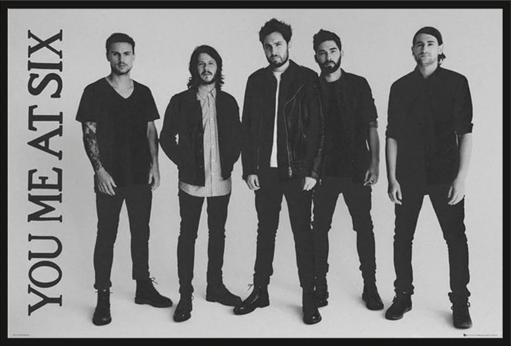 Affiche You Me At Six avec Cadre Mural Noir Shinsuke® en Plexiglas