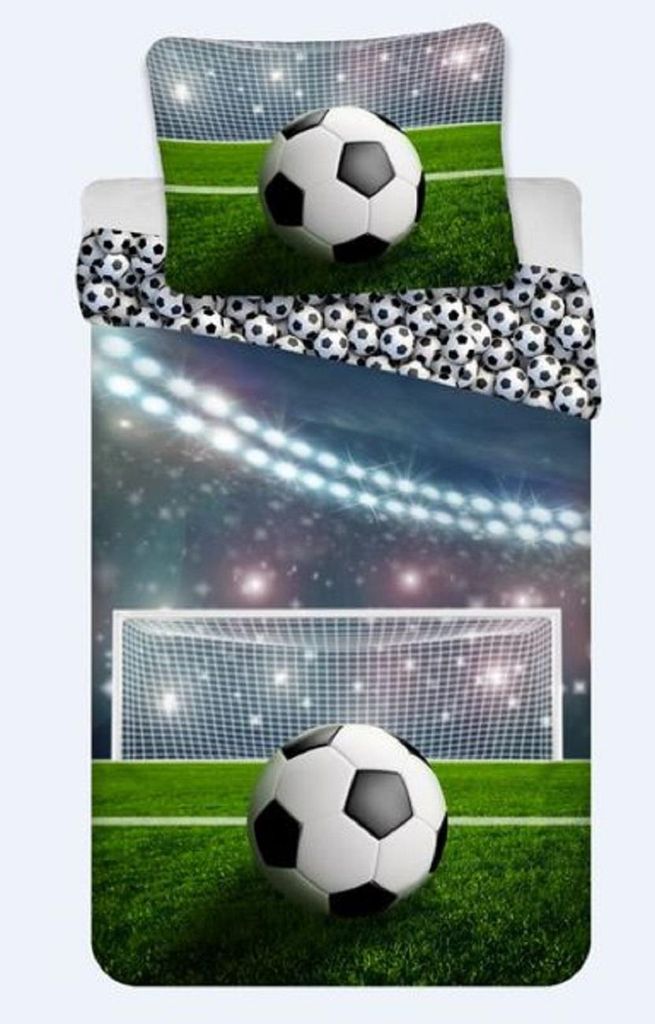 Bettwäsche Fußball Kissenbezug 80 x 80 cm und Bettbezug 135 Produktbild 