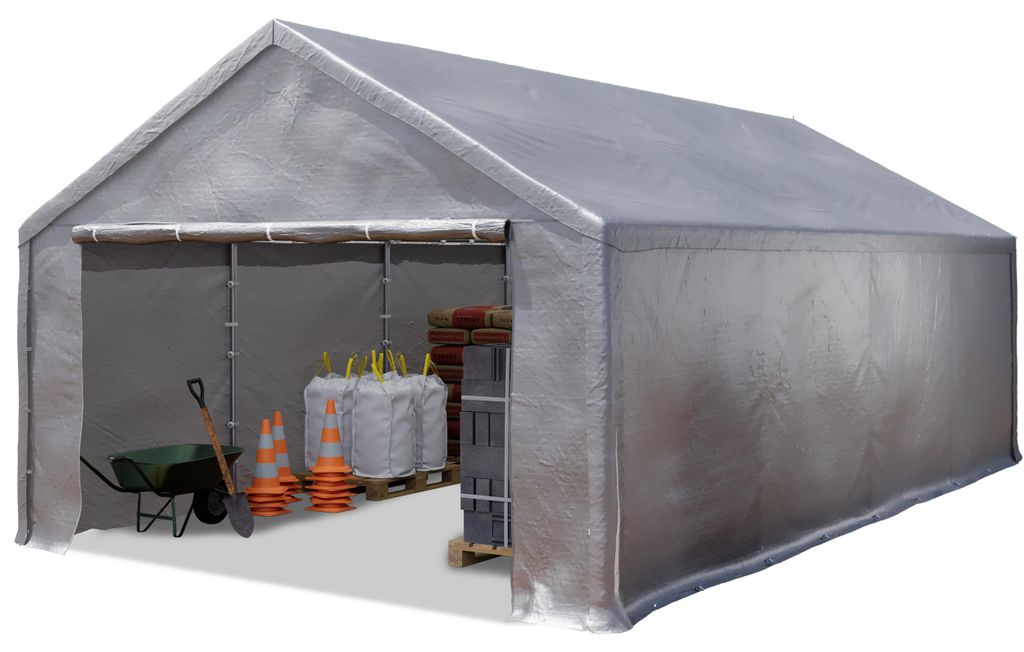 TOOLPORT Tente de stockage 4x8 m abri bâche PVC 350 N Image du produit 