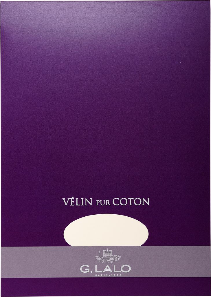 G.Lalo 5x Block Vélin pur Coton 50% Hadern DIN A4, 40 Bl, 125g Creme 11800L