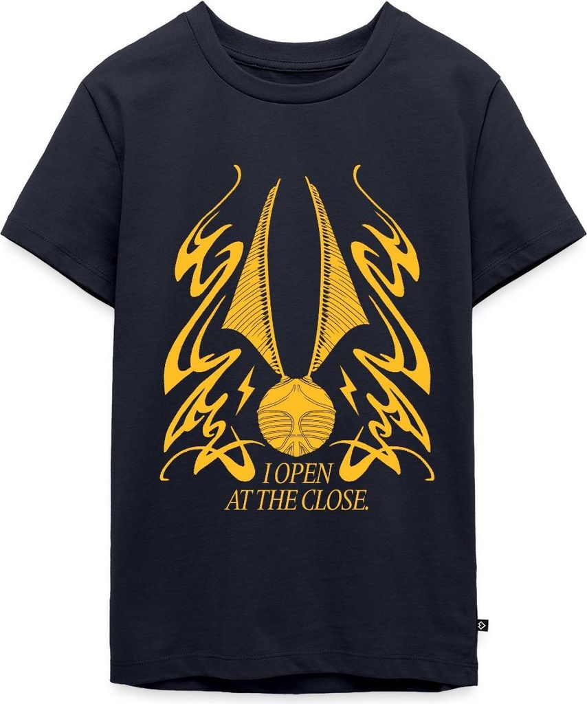 Spreadshirt Harry Potter Goldener Schnatz I Open At The Close Teenager Premium T-Shirt, 158/164 (12 Jahre), Navy