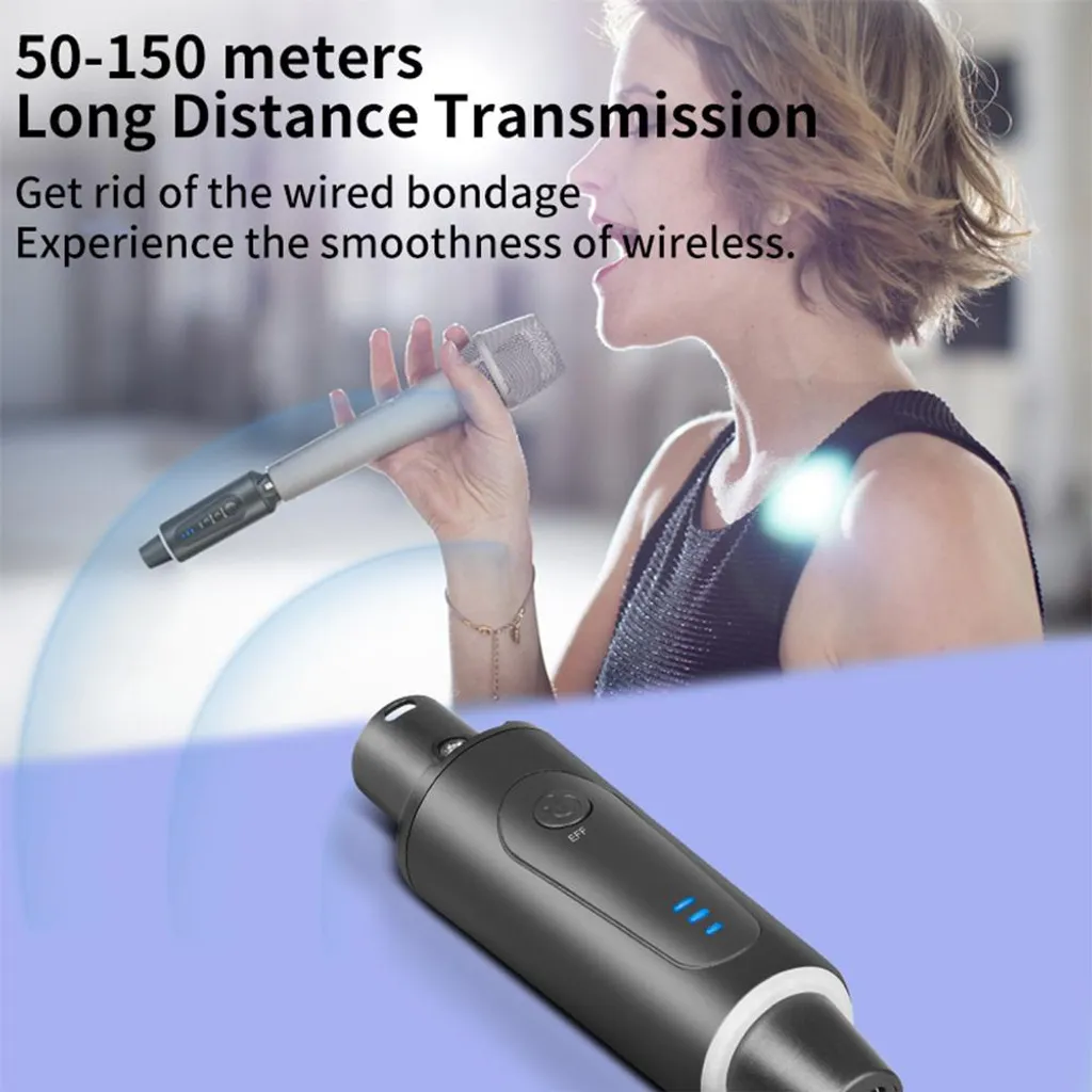 Système micro sans fil XLR UHF rechargeable anti-interférence