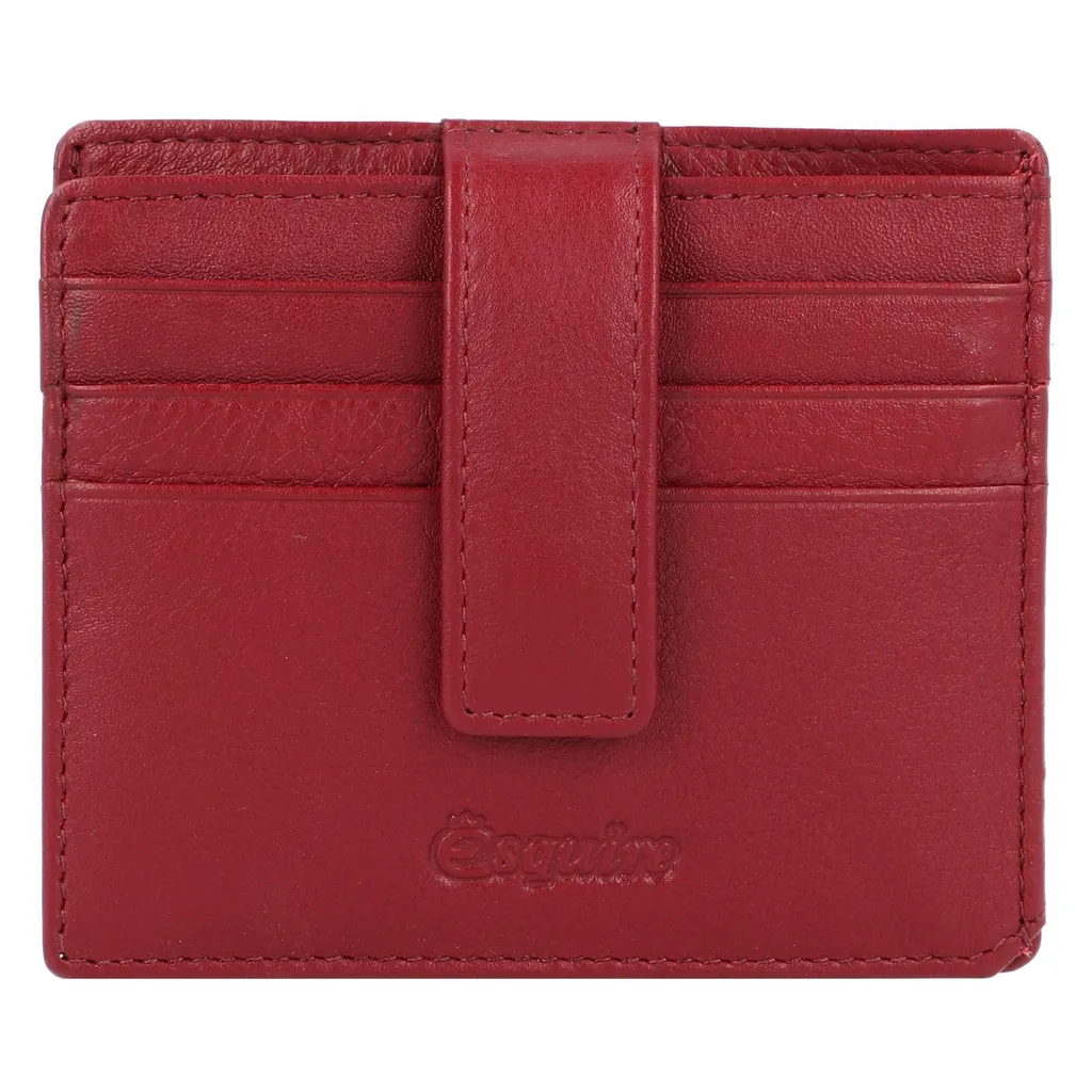 Porta Carte Credito Esquire Oslo Rosso | Sottile RFID Pelle Nappa Premium - 6