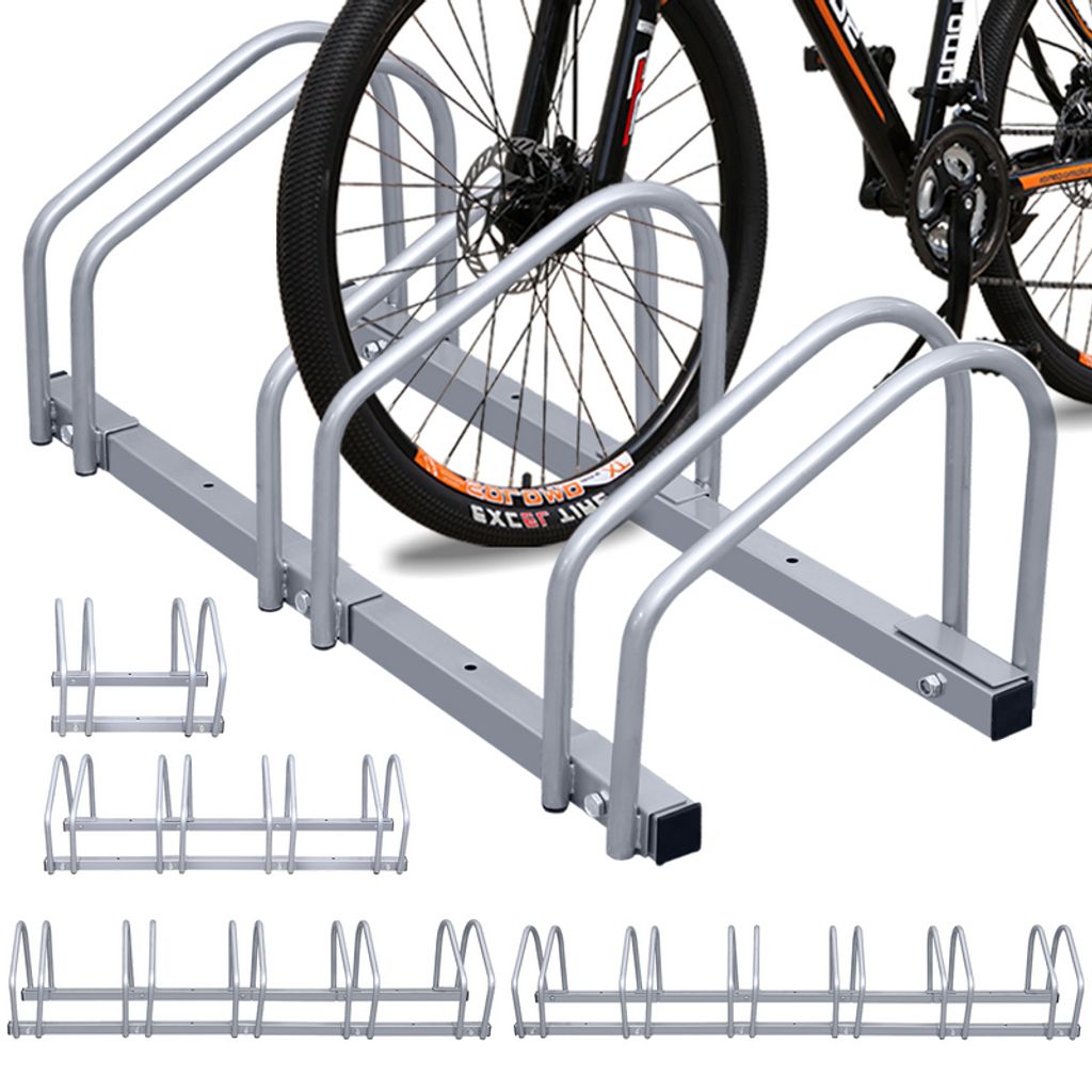 Fahrradständer Fahrradhalter für 2 Fahrräder Ständer Fahrradparker Stahl Boden 