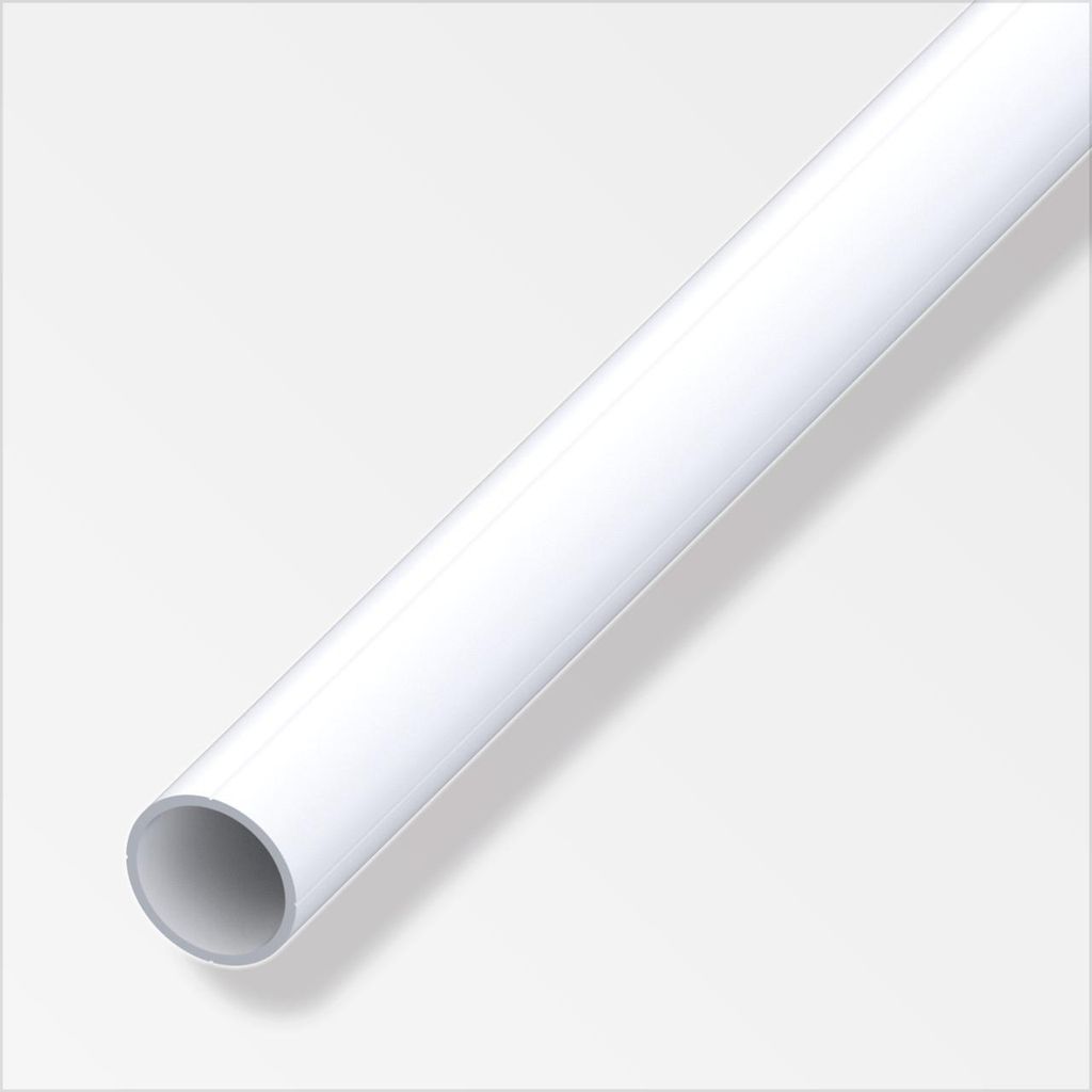 alfer Rundrohr Aluminium Ø 23,5 mm x 2,5 m weiß