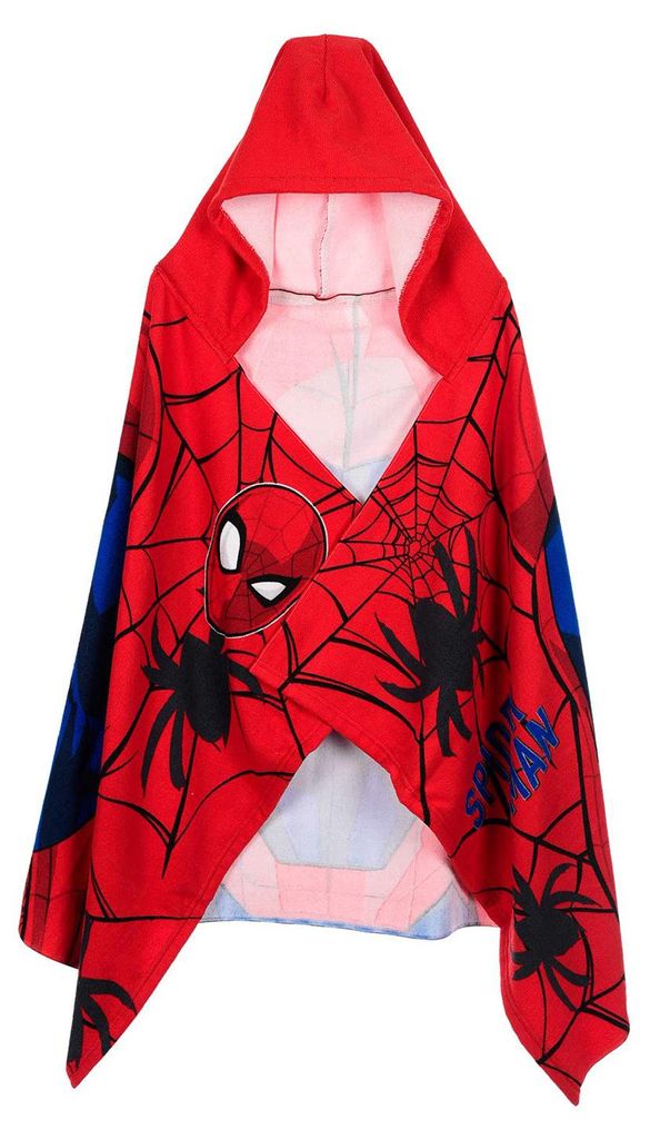 Spider-Man Kapuzenhandtuch 70x140 cm Kinder Badetuch Strandtuch schnelltrocknend leichtes Badehandtuch mit Kapuze für Strand Schwimmbad