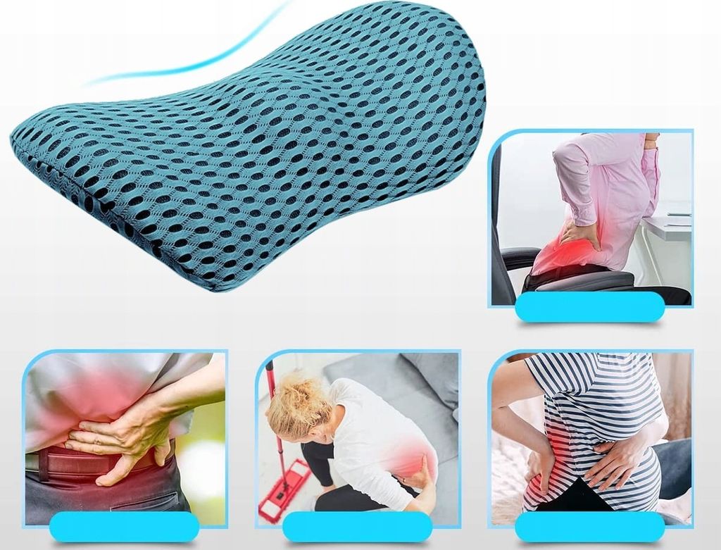 Orthopädisches Lendenkissen aus Memory Foam BLAU - Produktbild 9