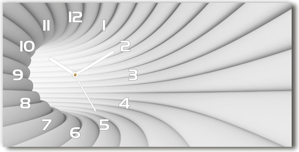 Wanduhr aus Glas – 60x30 cm - Glasbild - Glasuhr - Gehärtetes Glas - weisse-zeiger - Abstraction Tunnel