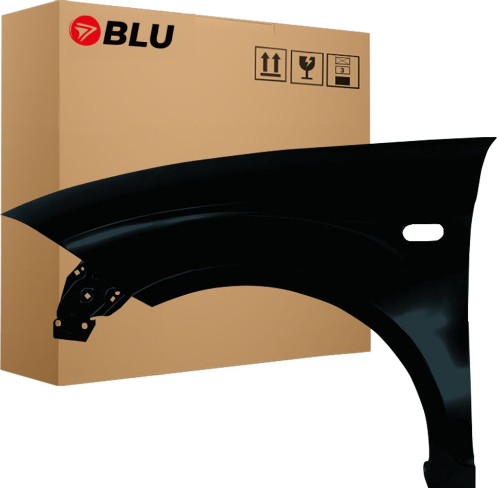 BLU Kotflügel Passend für Seat Altea 5P1/5P5 LC9Z Links Schwarz BlackMagic | 2004-2015 | Vorderseite Vorne | Lackiert | Einbaufertig