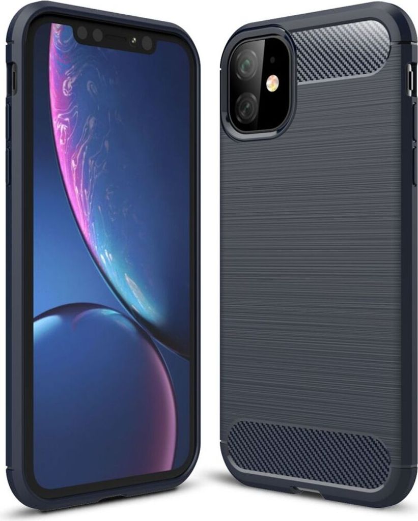 Schutzhülle Handyhülle für Apple iPhone 11 Pro Max Case Cover Carbon Optik Blau