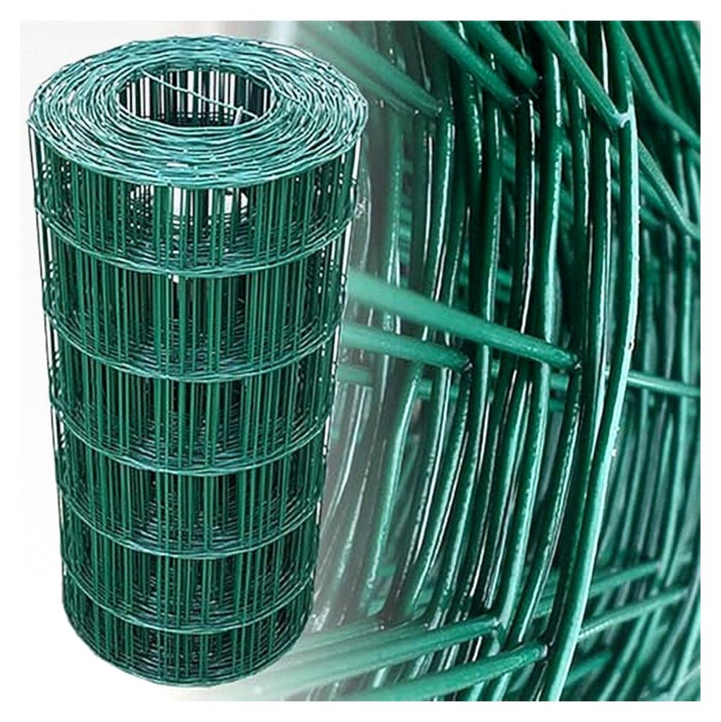 25 Meter Maschendrahtzaun Gitterzaun Drahtzaun grün Höhe 60 cm Maschenweite 7,5 x 10 cm