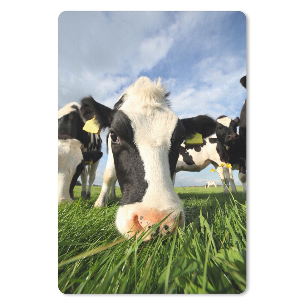 MuchoWow Mauspad Mousepad Kuh - Gras - Nase - Luft 40x60 cm - Mousepads - Maus Mat - Pad - Mausunterlage - Schreibtisch Accesoire