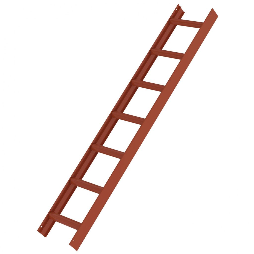 Scala da tetto rosso-marrone 7 pioli Immagine del prodotto 
