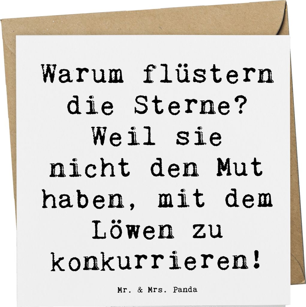 Mr. & Mrs. Panda Grußkarte Spruch Sterne und Löwe - Weiß - Produktbild 
