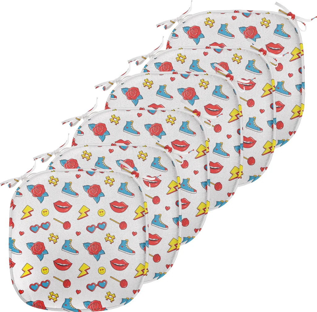 Coussins de Chaise avec Attaches Lot de 6 Galettes Décoratives Imprimées