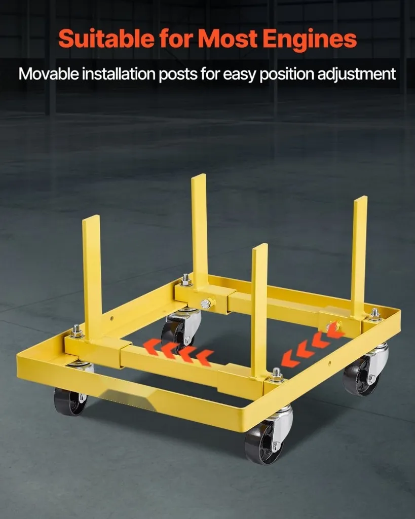 Chariot de levage motorisé réglable avec 4 roues pivotantes