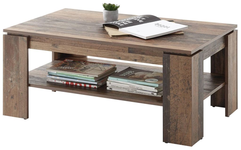 Couchtisch HARRISON 100 x 60 cm mit Schublade in Old Wood Vintage
